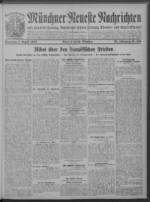 Münchner neueste Nachrichten Samstag 4. August 1917