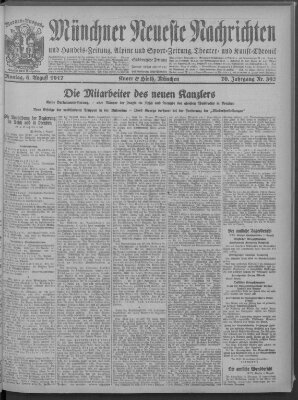 Münchner neueste Nachrichten Montag 6. August 1917