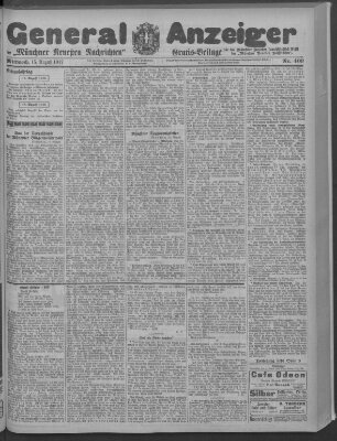 Münchner neueste Nachrichten Mittwoch 15. August 1917