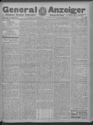 Münchner neueste Nachrichten Sonntag 19. August 1917