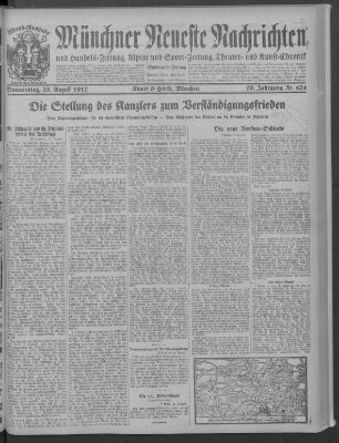 Münchner neueste Nachrichten Donnerstag 23. August 1917