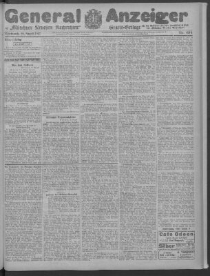 Münchner neueste Nachrichten Mittwoch 29. August 1917