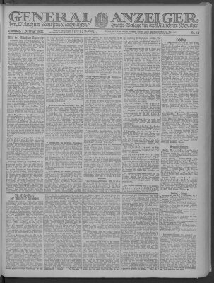 Münchner neueste Nachrichten Dienstag 7. Februar 1922