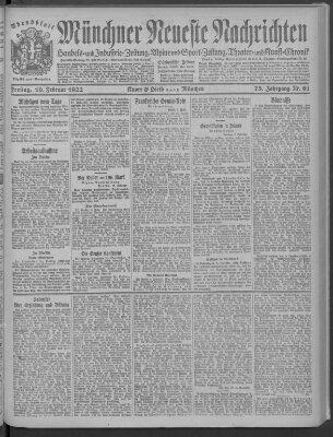 Münchner neueste Nachrichten Freitag 10. Februar 1922