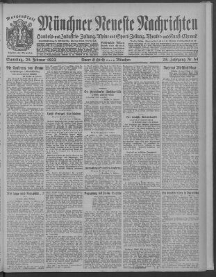 Münchner neueste Nachrichten Samstag 25. Februar 1922