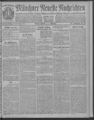 Münchner neueste Nachrichten Samstag 25. Februar 1922