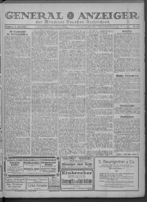 Münchner neueste Nachrichten Dienstag 3. Juli 1923