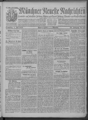 Münchner neueste Nachrichten Samstag 7. Juli 1923