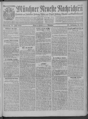 Münchner neueste Nachrichten Mittwoch 11. Juli 1923