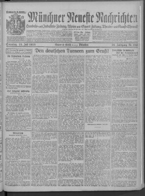 Münchner neueste Nachrichten Sonntag 15. Juli 1923