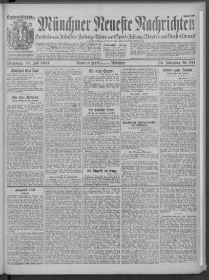 Münchner neueste Nachrichten Dienstag 17. Juli 1923