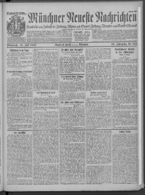 Münchner neueste Nachrichten Mittwoch 18. Juli 1923