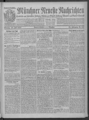 Münchner neueste Nachrichten Montag 23. Juli 1923