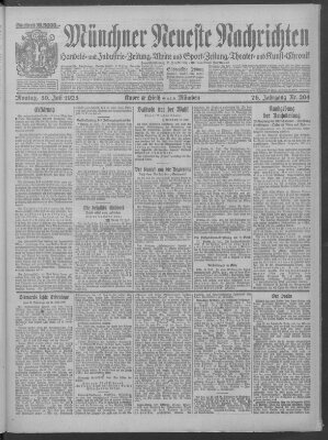 Münchner neueste Nachrichten Montag 30. Juli 1923