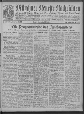 Münchner neueste Nachrichten Donnerstag 2. Juni 1921