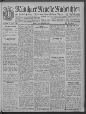 Münchner neueste Nachrichten Freitag 3. Juni 1921