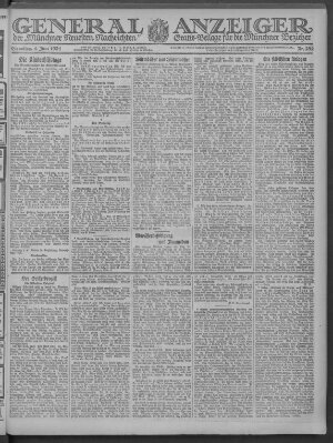 Münchner neueste Nachrichten Samstag 4. Juni 1921