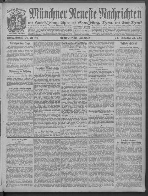 Münchner neueste Nachrichten Sonntag 5. Juni 1921