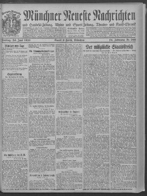 Münchner neueste Nachrichten Freitag 24. Juni 1921