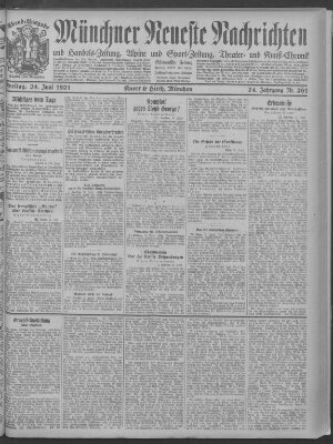 Münchner neueste Nachrichten Freitag 24. Juni 1921