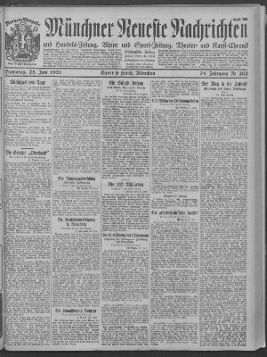 Münchner neueste Nachrichten Samstag 25. Juni 1921