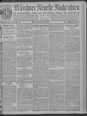 Münchner neueste Nachrichten Sonntag 26. Juni 1921