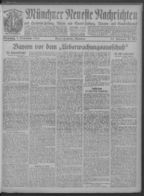 Münchner neueste Nachrichten Samstag 3. September 1921