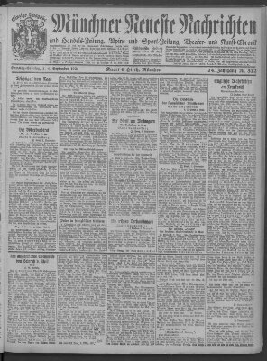 Münchner neueste Nachrichten Samstag 3. September 1921