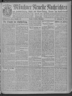 Münchner neueste Nachrichten Samstag 10. September 1921