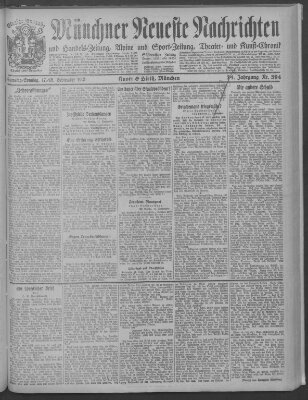 Münchner neueste Nachrichten Sonntag 18. September 1921