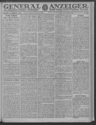 Münchner neueste Nachrichten Dienstag 20. September 1921