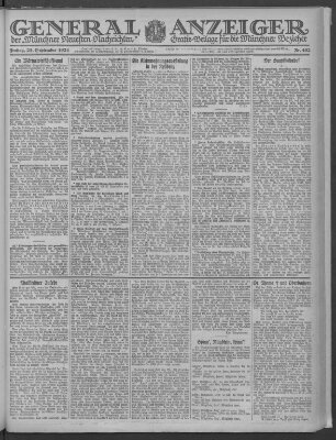 Münchner neueste Nachrichten Freitag 23. September 1921