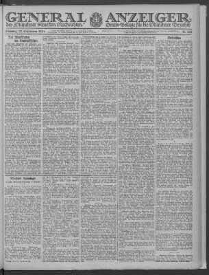 Münchner neueste Nachrichten Dienstag 27. September 1921