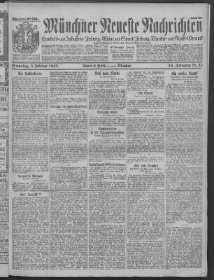 Münchner neueste Nachrichten Samstag 3. Februar 1923