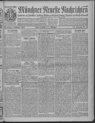 Münchner neueste Nachrichten Dienstag 6. Februar 1923