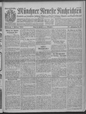 Münchner neueste Nachrichten Mittwoch 7. Februar 1923