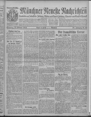 Münchner neueste Nachrichten Dienstag 27. Februar 1923