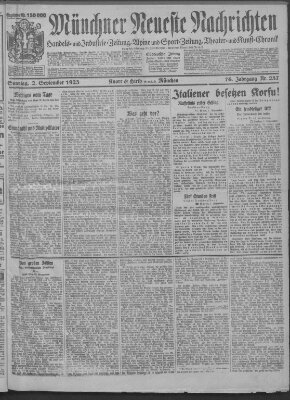 Münchner neueste Nachrichten Sonntag 2. September 1923