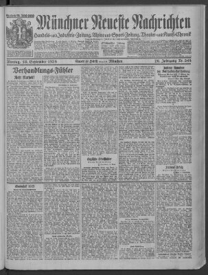 Münchner neueste Nachrichten Montag 10. September 1923