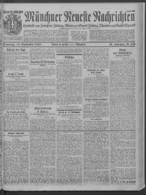 Münchner neueste Nachrichten Samstag 15. September 1923