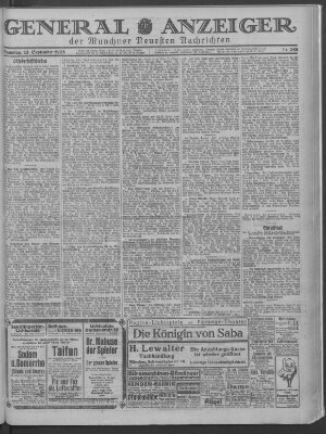 Münchner neueste Nachrichten Samstag 15. September 1923