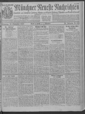 Münchner neueste Nachrichten Dienstag 18. September 1923