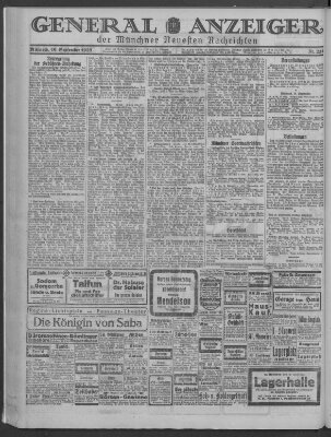 Münchner neueste Nachrichten Mittwoch 19. September 1923