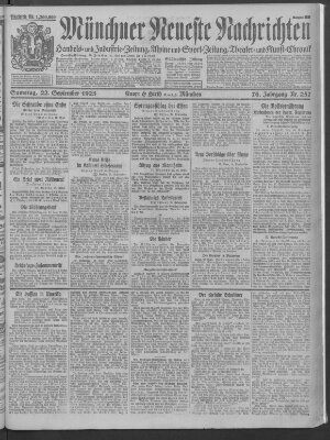 Münchner neueste Nachrichten Samstag 22. September 1923