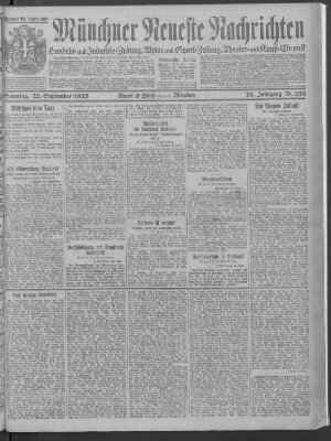 Münchner neueste Nachrichten Sonntag 23. September 1923