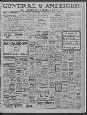 Münchner neueste Nachrichten Mittwoch 26. September 1923