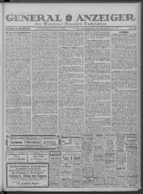 Münchner neueste Nachrichten Samstag 11. August 1923