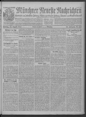 Münchner neueste Nachrichten Freitag 17. August 1923