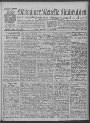 Münchner neueste Nachrichten Sonntag 19. August 1923