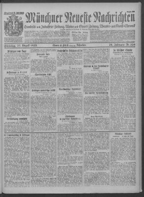 Münchner neueste Nachrichten Dienstag 21. August 1923